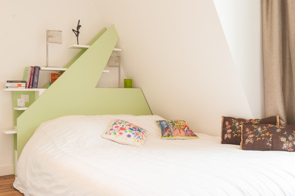 tête de lit en couleur, design, medium couleur, sur mesure, maéma architectes
