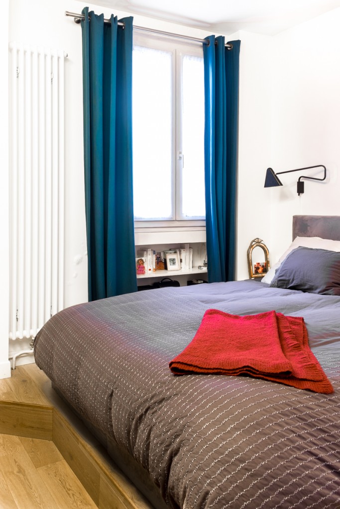 rénovation, décoration, chambre, estrade, maéma architectes, paris