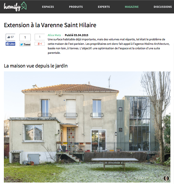 publication, homify, maéma architectes, extension maison, travaux, rénovation