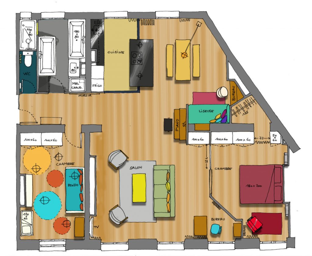 plan du projet croquis architecte maéma architectes