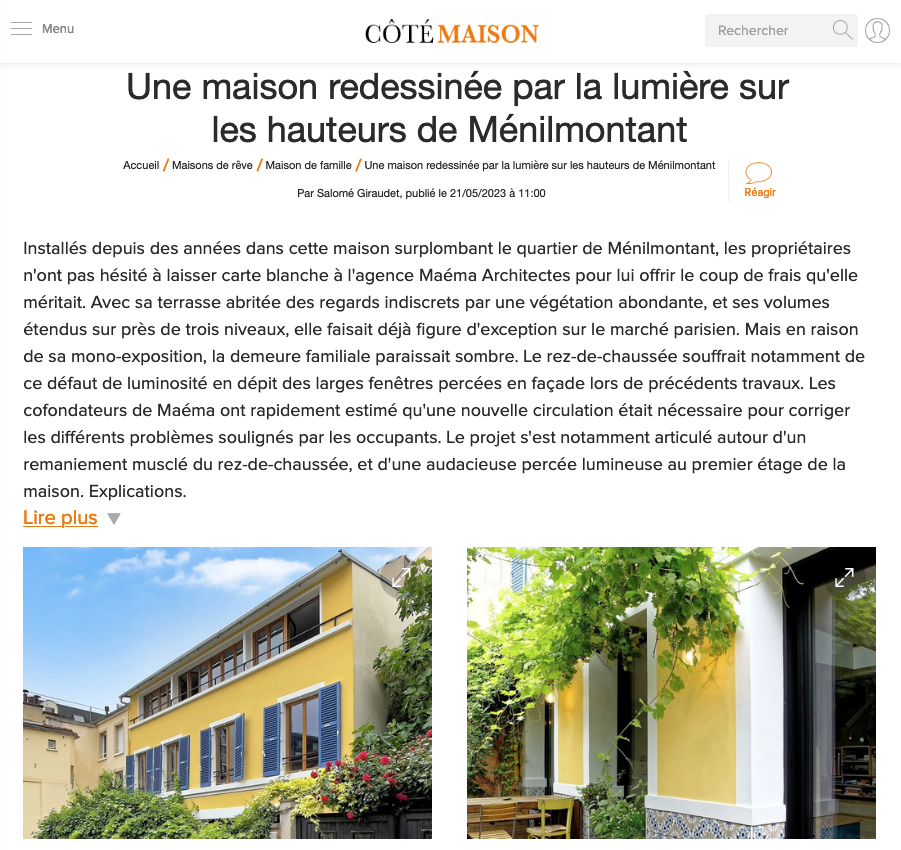 article coté maison